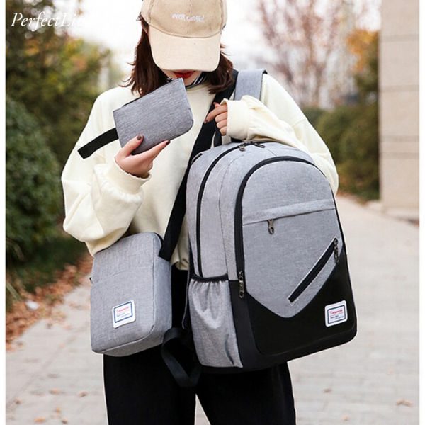 3pcs canvas backpack